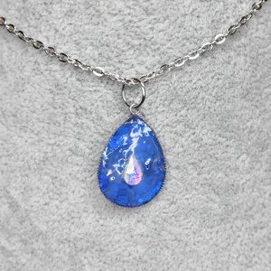 Royal Blue Teardrop in Teardrop Pendant Necklace